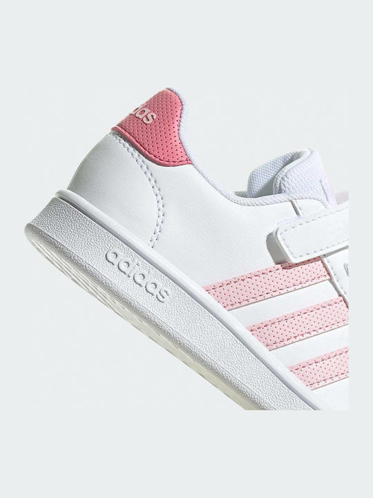 Grand Court Παιδικά Sneakers με Σκρατς Λευκά