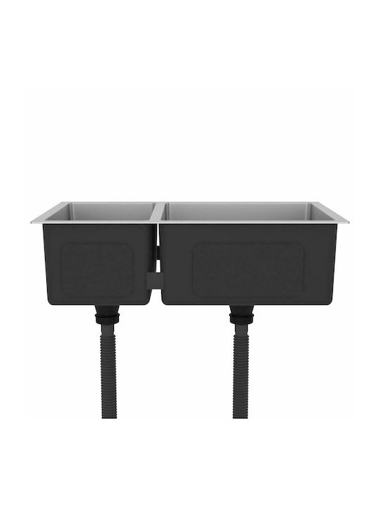 vidaXL Drop-In Мивка Десен Inox Сатен Ш71.5xД44см Сребрист
