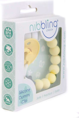 Nibbling Chain Pacifier Pluto with Beads made of Silicone Yellow BR76276