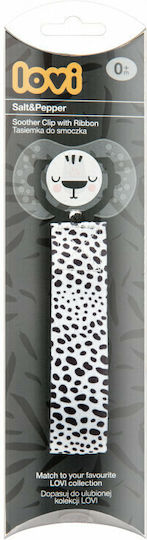 Lovi Baby Κορδέλα Πιπίλας Salt & Pepper από Ύφασμα Μαύρη
