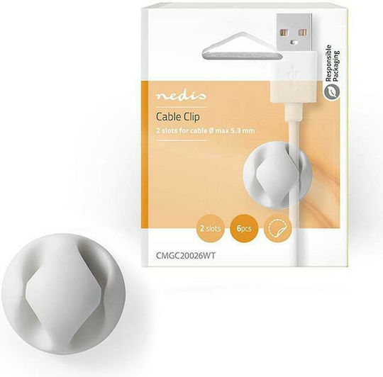 Nedis CMGC20026WT Cable Clips 6pcs White