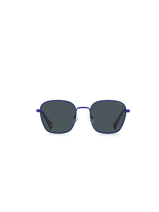 Polaroid Sunglasses with Blue Metal Frame and Black Polarized Lens PLD6170/S GEG/C3
