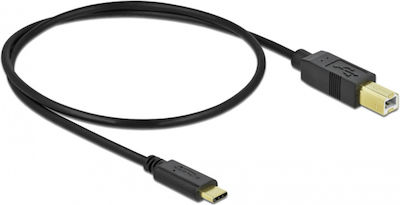 DeLock Regular USB 2.0 Cable USB-C male - USB-B male Μαύρο 0.5m (83328)