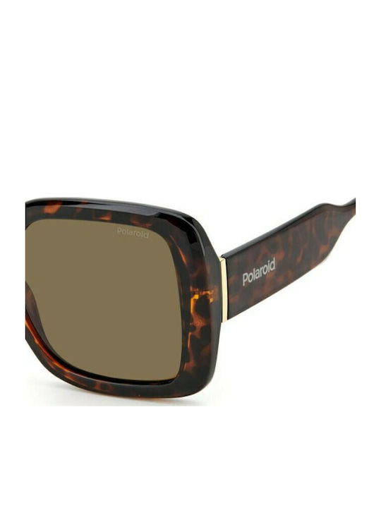 Polaroid Women's Sunglasses with Brown Tartaruga Plastic Frame and Brown Polarized Lens PLD6168/S 086/SP