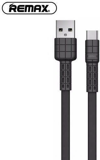 Remax Armor RC-116a Flaches USB Typ-C Kabel USB 2.0 männlich - USB-A Schwarz 1m
