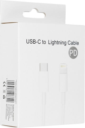Partner Tele USB-C to Lightning Cable 18W Λευκό 1m