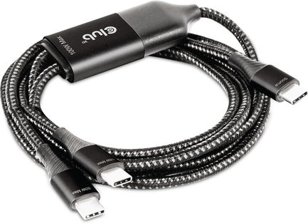 Club3D Braided USB 2.0 Cable USB-C Male - USB-C 100W PD Black 1.83m