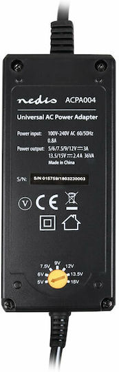 Nedis Universal Τροφοδοτικό Ρυθμιζόμενης Τάσης 15V 3A με Ισχύ 45W με 6 βύσματα (ACPA004)