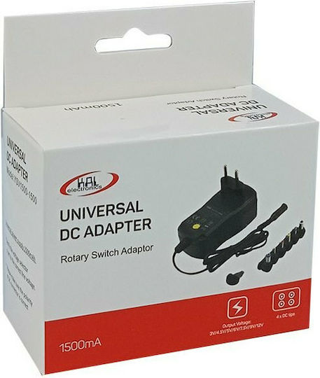 KAL Electronics Universal Τροφοδοτικό Ρυθμιζόμενης Τάσης 3 έως 12V 1A με Ισχύ 12W με 4 βύσματα (YSV1500-1500)