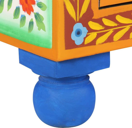 Cabinet De Depozitare Din Lemn Masiv Multicolor L70xL35xÎ60cm