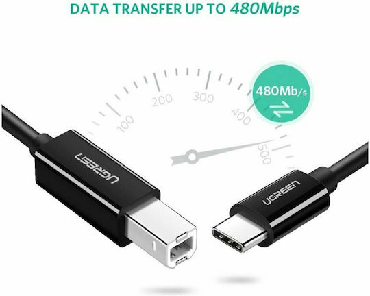Ugreen US241 USB 2.0 Cable USB-C male - mini USB-B Μαύρο 2m 50446