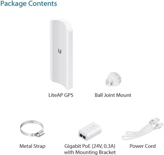 Ubiquiti LiteAP GPS Εξωτερική Κεραία WiFi Sectorial 17dBi με σύνδεση Ethernet