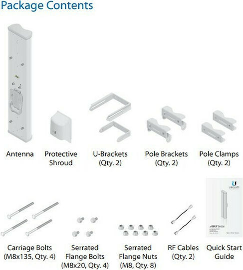Ubiquiti AirMax BaseStation 2G15-120 External WiFi Sectorial Antenna 16dBi AM-2G15-120
