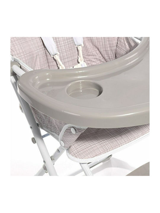 Lorelli Cookie Foldable Baby Highchair with Metal Frame & Fabric Seat Grey Koala