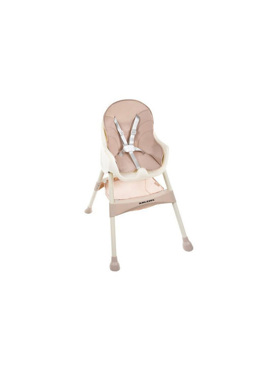 Kruzzel Highchair 3 in 1 with Metal Frame & Leatherette Seat Pink