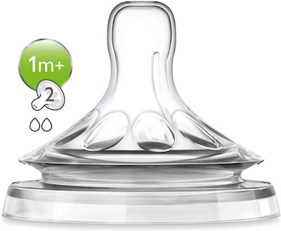 Philips Baby Bottle Teat of Silicone Slow Flow for 1+ months 2τμχ