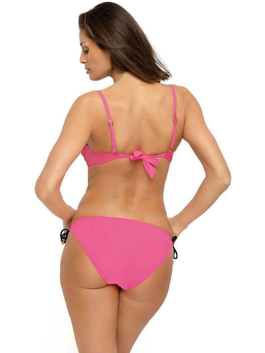 Marko Strapless Open Back Padded Monokini Swimsuit Evelyn Fuchsia