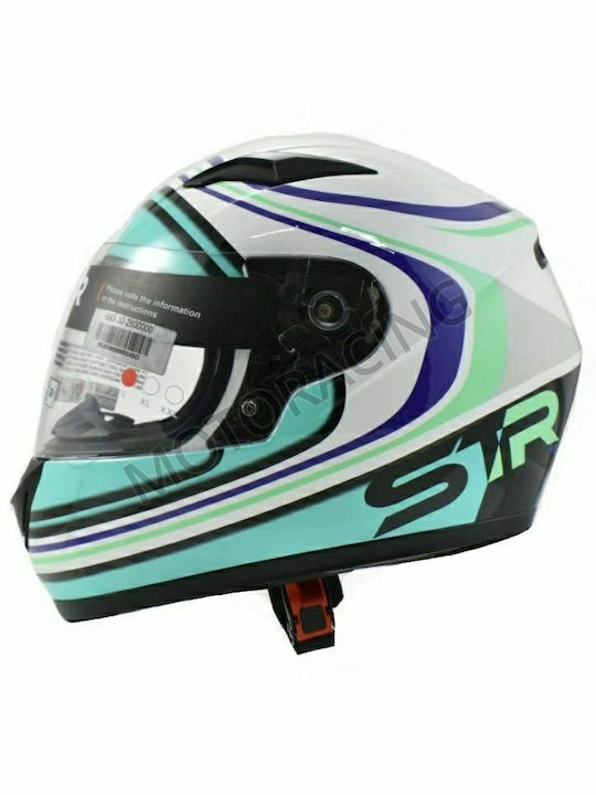 STR J1-Joy Blue/White Motorradhelm Volles Gesicht 693-30-2600000