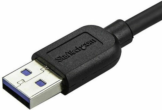 StarTech Regular USB 3.0 to micro USB Cable Left Angle (90°) Μαύρο 1m (USB3AU1MLS)