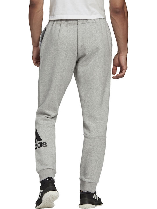 Adidas Badge Sport Men's Fleece Sweatpants with Rubber Gray