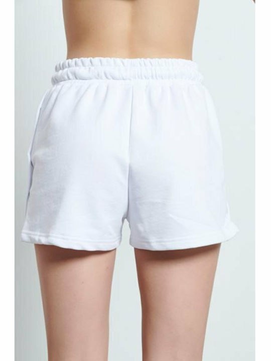 BodyTalk Women's High Waist Activewear Shorts White