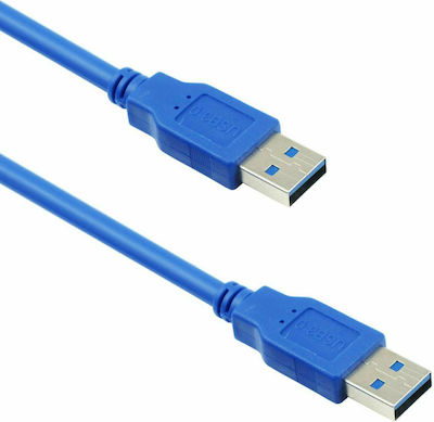 De Tech 1.5m USB 3.0 Cable A-Male Blue (18143)