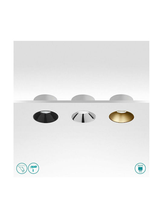 Gea Luce Astra Round Plaster Recessed Spot with Socket GU10 Copper 12x12cm. 1pcs