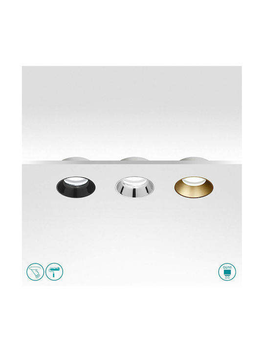 Gea Luce Hemera Square Plaster Recessed Spot with Socket GU10 Copper 12x12cm. 1pcs