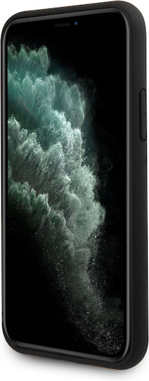 U.S. Polo Assn. Vertical Logo Umschlag Rückseite Silikon Schwarz (iPhone 11 Pro Max)