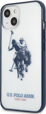 U.S. Polo Assn. Big Logo Umschlag Rückseite Silikon Transparent / Navy Blue (iPhone 13) USHCP13MHHRSB