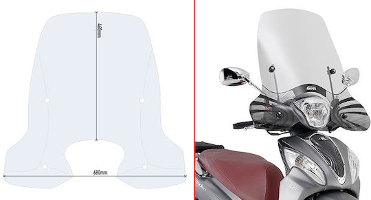 Givi Διάφανη Ζελατίνα Μοτοσυκλέτας για Kymco People One 125-150 2013-2021 D6116ST
