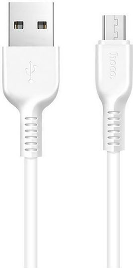 Hoco Regular USB 2.0 to micro USB Cable Λευκό 2m (X20 Flash)