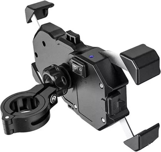 Kewig Mount Phone Motorcycle with Adjustable Arm 3.5-7" for Steering Wheel 3.5" to 7" for Bike/Bike with Wired (Quickcharge 3.0) and Wireless Charging (Qi 15W)
