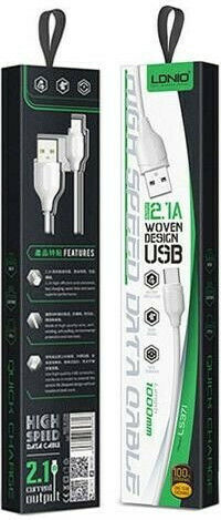 Ldnio LS371 Regular USB 2.0 to micro USB Cable Λευκό 1m