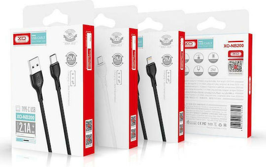 XO NB200 Regulär USB 2.0 auf Micro-USB-Kabel Weiß 2m (16.005.0143) 1Stück