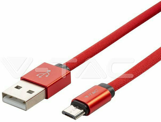 V-TAC Ruby Braided USB 2.0 spre micro USB Cablu Roșu 1m (8497) 1buc