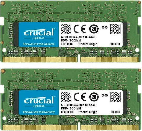 Crucial 64GB DDR4 RAM cu 2 module (2x32GB) și Viteză 3200 pentru