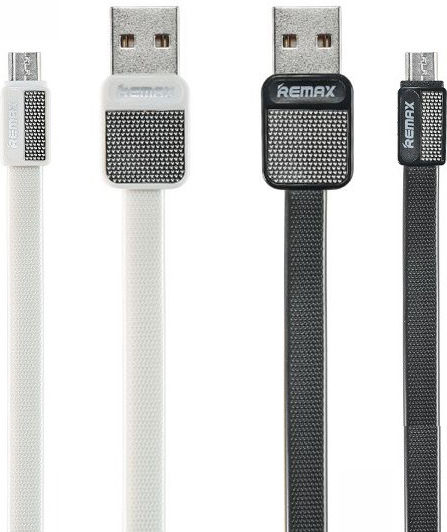 Remax Platinum RC-044m Flat USB 2.0 spre micro USB Cablu Alb 1m 1buc