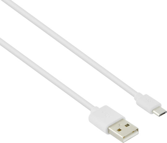 Lamtech Regular USB 2.0 to micro USB Cable Λευκό 1m (LAM440986)