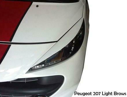 Motordrome Front Headlight Eyebrows for Peugeot 207 2006+