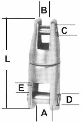 Lalizas Twister Σύνδεσμος Άγκυρας Inox με 1 για Αλυσίδα 6/8mm