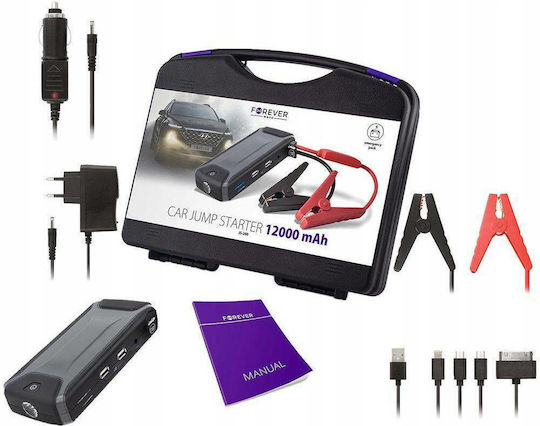 Forever JS-200 Portable Car Battery Jump Starter 12000mAh with Power Bank / Φακό / USB