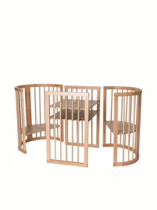 IngVart Babybett Multifunktional Smart Round Oak für Matratze 60x125cm
