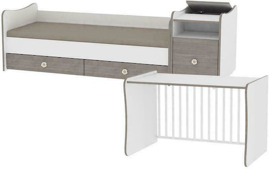 Lorelli Cabrio Babybett Trend Plus Weiß & Artwood mit Schublade