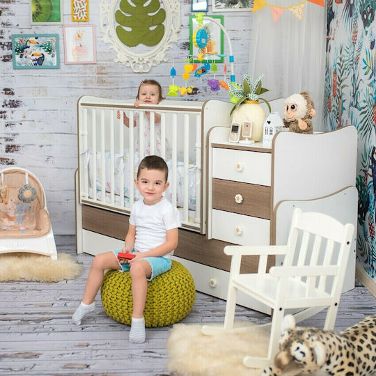 Lorelli Cabrio Babybett Trend Plus Weiß & Artwood mit Schublade