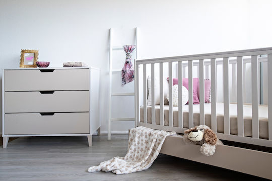 Santa Bebe Pat Polimorfă Juno Alb Cu Sertar