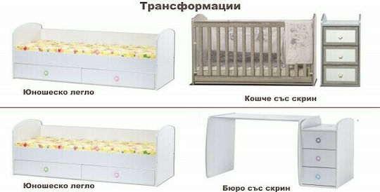 Dizain Baby Patut Cabriolet Luna Northen Oak Alb