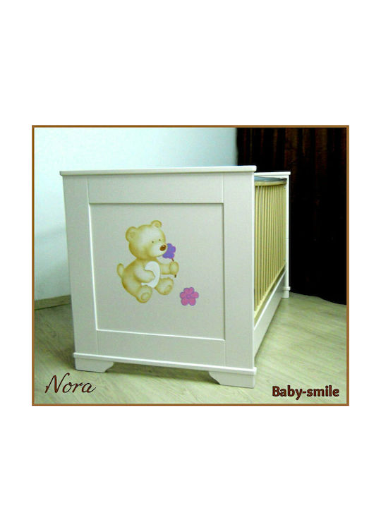 Baby Smile Pătuț Bebeluși Nora Alb pentru Saltea 70x140cm