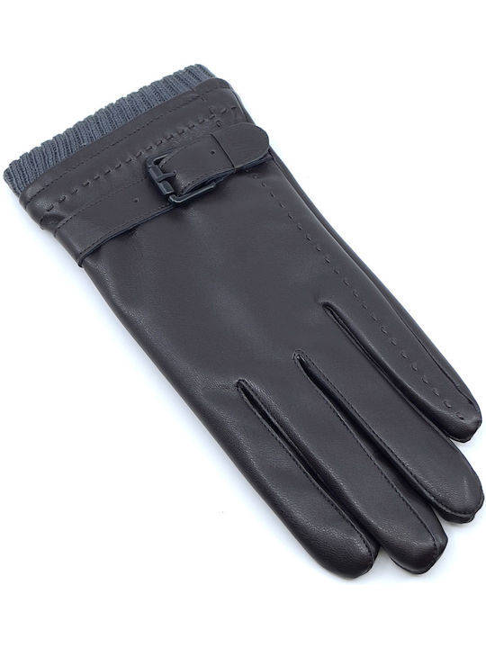 Men's Leather Touch Gloves Brown