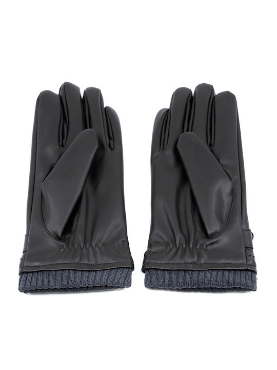 Men's Leather Touch Gloves Brown